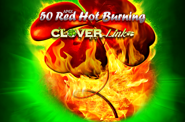 Screenshot of 50 Red Hot Burning Clover Link Online Slot Machine