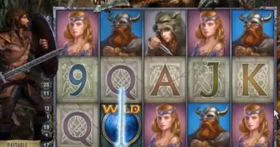 Screenshot of Beowulf Online Slot Machine