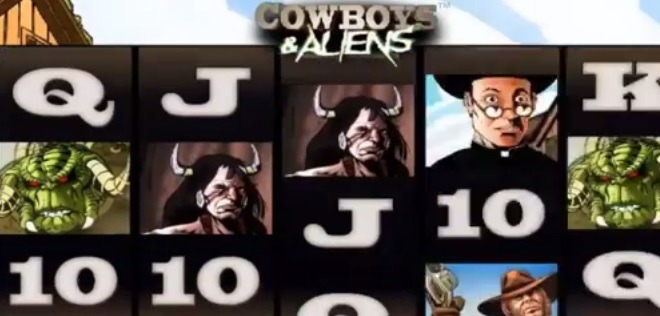 Screenshot of Cowboys and Aliens Online Slot Machine