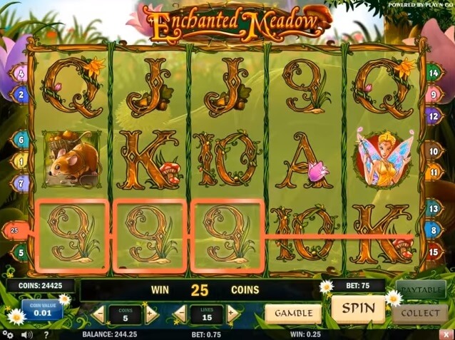 Screenshot of Enchanted Meadow Online Slot Machine