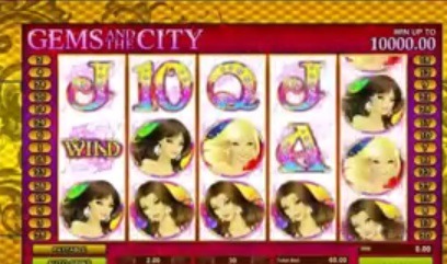 Screenshot of Gems and The City Online Slot Machine