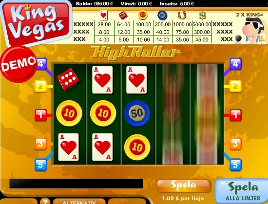 Screenshot of King Vegas Online Slot Machine