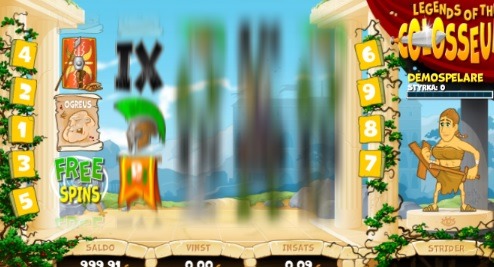 Screenshot of Legend of the Colosseum Online Slot Machine