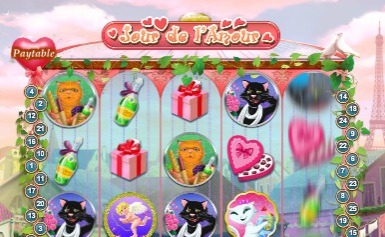 Screenshot of Jour de l'Amour Online Slot Machine