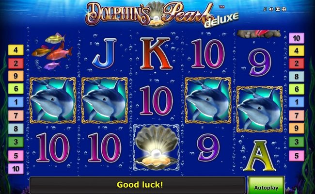 Screenshot of Dolphin’s Pearl Deluxe Online Slot Machine