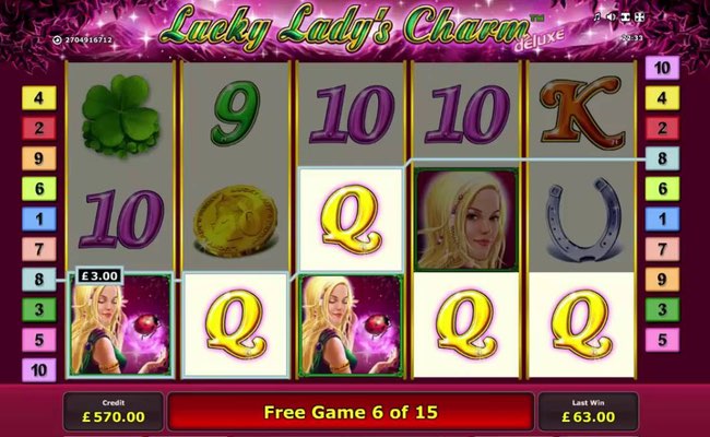 Screenshot of Lucky Lady’s Charm Deluxe Online Slot Machine